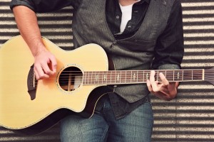 Guitar Guy Christian Stock Photo